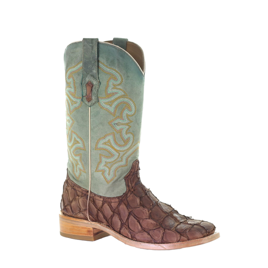 Corral Men's Brown & Turquoise Fish Embroidery Boots A4048
