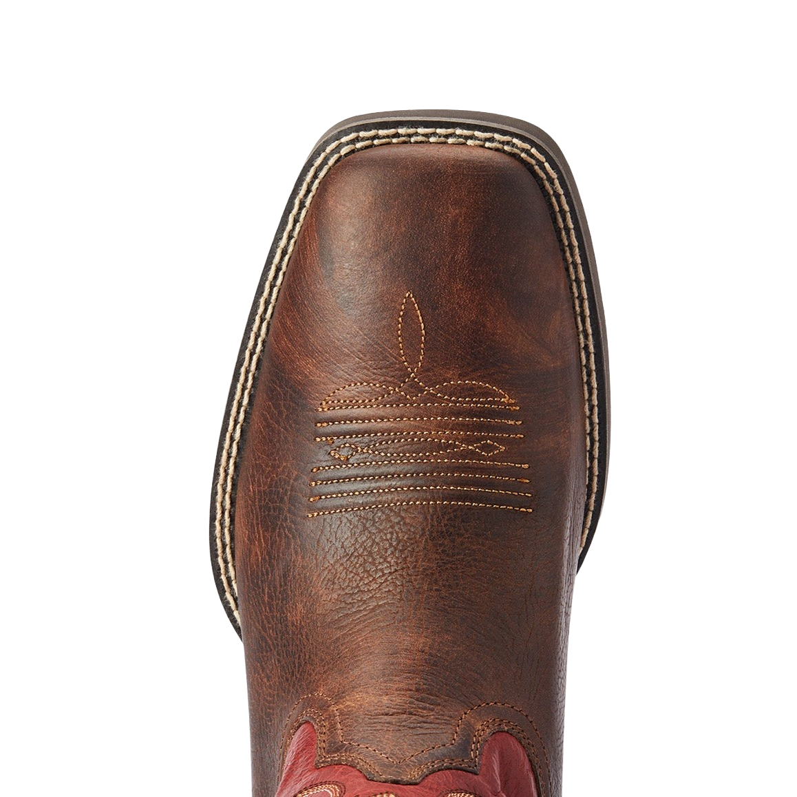 Ariat® Men's Sport Pardner Matte Brown & Red Square Toe Boots 10042391