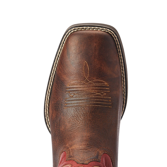 Ariat® Men's Sport Pardner Matte Brown & Red Square Toe Boots 10042391