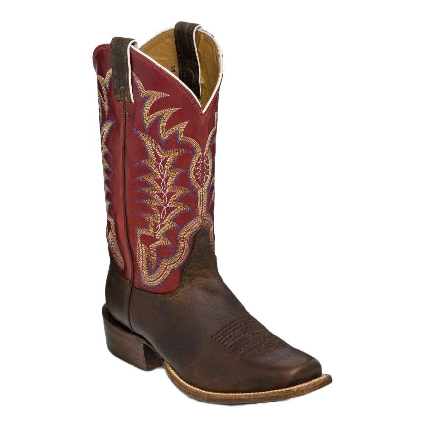 Load image into Gallery viewer, Justin Men&amp;#39;s Coffee Road Red Pampero Square Toe Boot 2711
