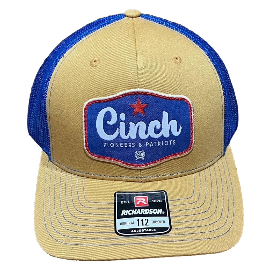 Cinch Men's Tan and Blue Snapback Patch Trucker Cap MCC0800006