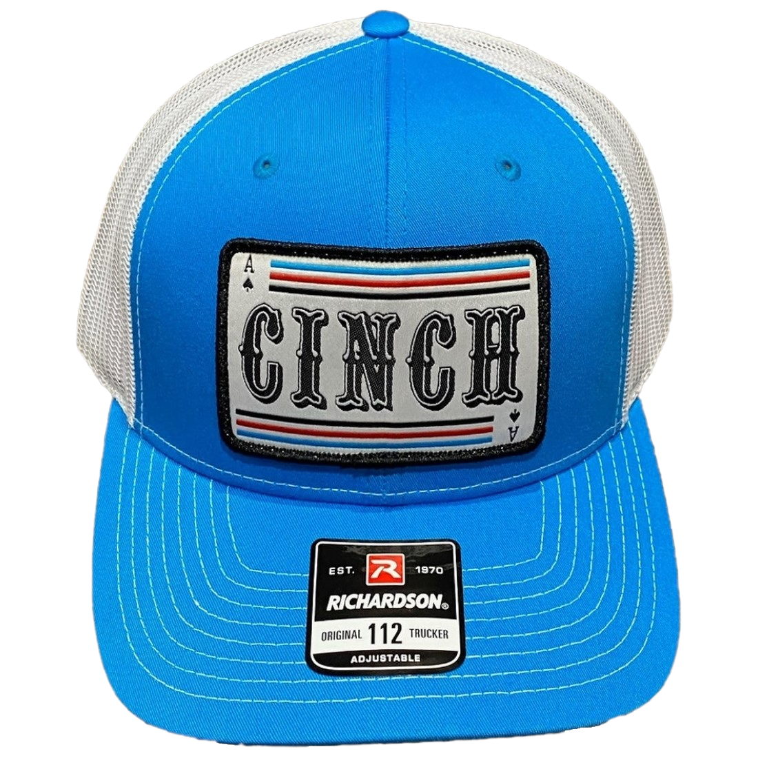 Cinch Men's Blue and White Mesh Snapback Patch Trucker Cap MCC0800005