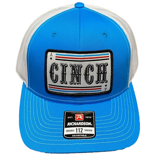 Cinch Men's Blue and White Mesh Snapback Patch Trucker Cap MCC0800005