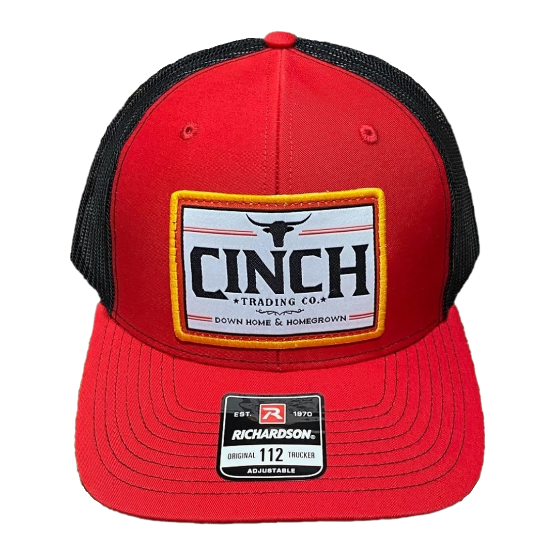 Cinch Men's Red and Black Snapback Patch Trucker Cap MCC0800004
