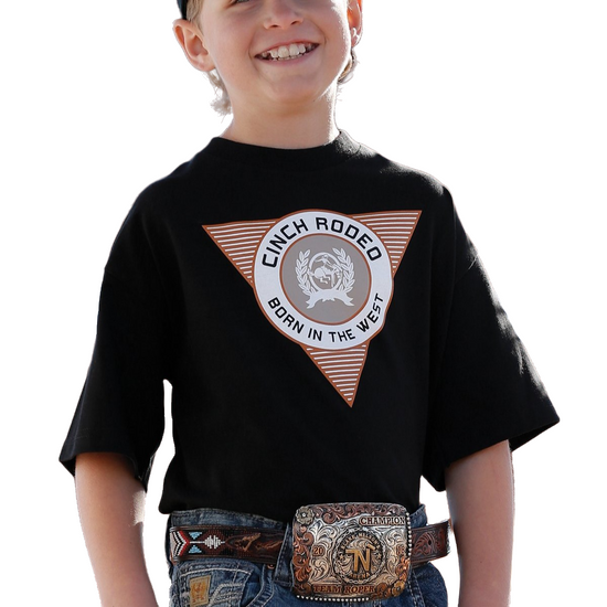 Cinch Boy's Short Sleeve Graphic Logo Black T-Shirt MTT7670109