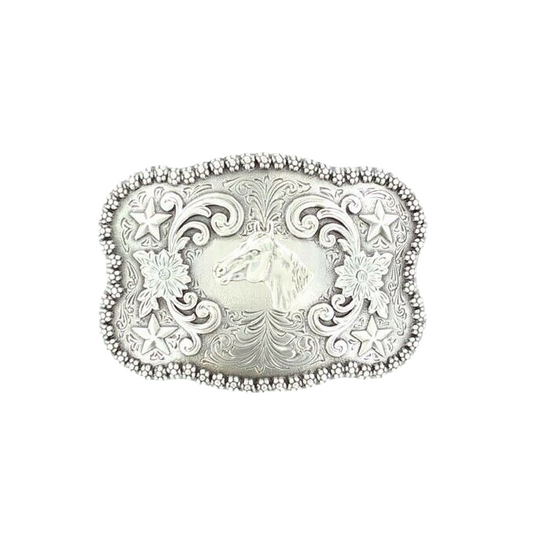 Nocona Mens Silver Horse Head Belt Buckle 3757607