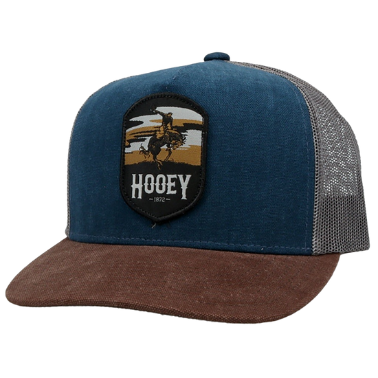 Hooey® Unisex Cheyenne 5-panel Blue & Charcoal Trucker Cap 2144T-BLCH