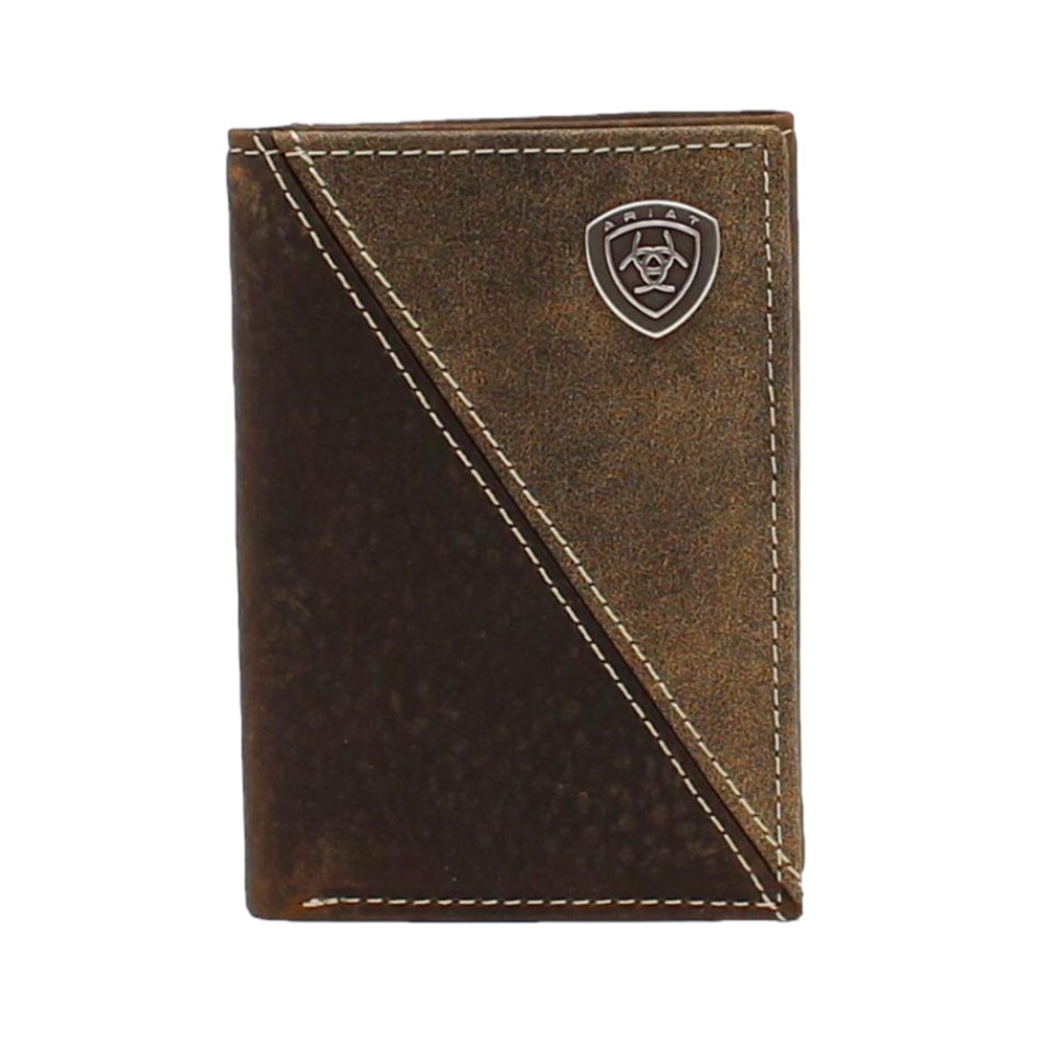 Ariat® Men's Shield Logo Brown Trifold Wallet A3544602