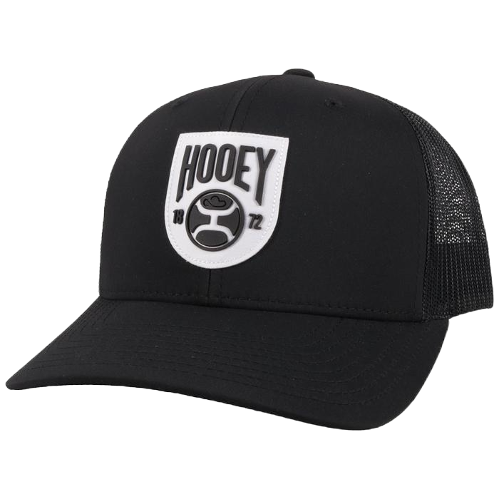 Hooey Men's "Bronx" Black Mid-Profile Snap-Back Trucker Hat 2103T-BK
