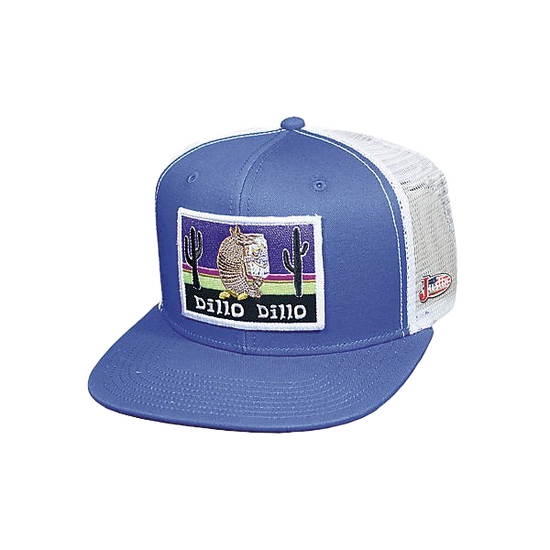 Justin Men's Blue Dillo Dillo With White Mesh Snapback Hat JCBC506