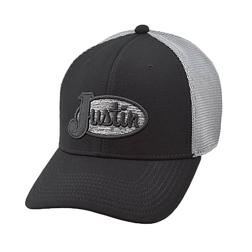 Justin Men's Logo Embroidered Black Snapback Hat JCBC721