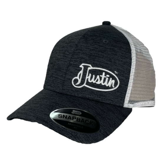 Justin® Men's Dark Grey Heather Logo Trucker Cap JCBC712-DARKGREY