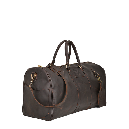 Corral Handcrafted Large Genuine Leather Brown Duffle Bag D1285