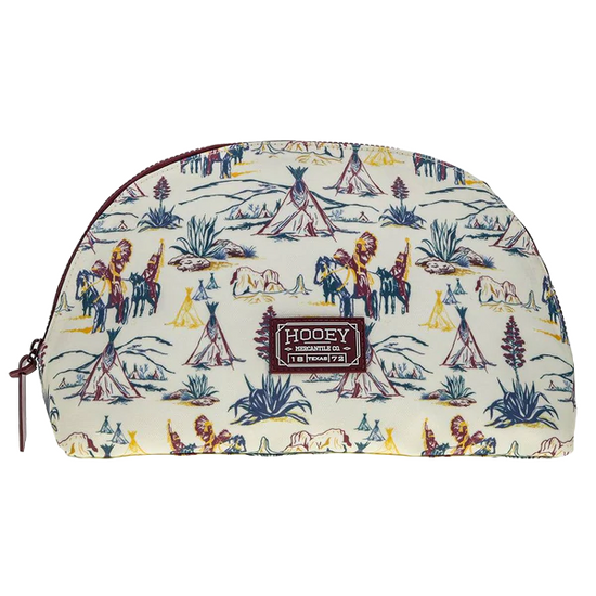 Hooey® Unisex Tribal Print Cream Small Makeup Bag MB003-01