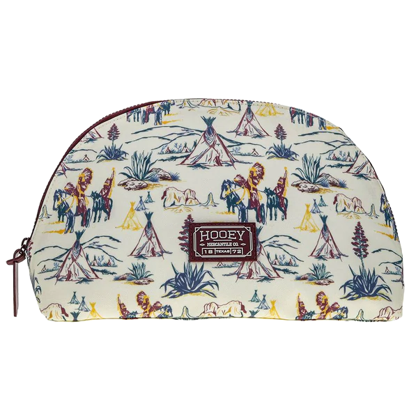 Hooey® Unisex Tribal Print Cream Large Makeup Bag MB003-02