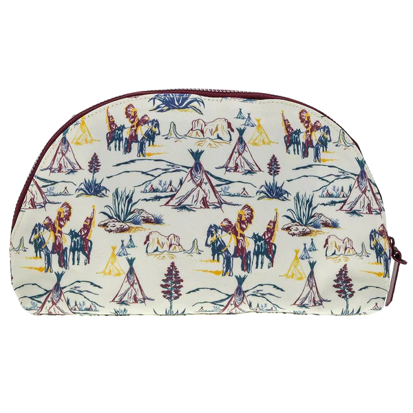 Hooey® Unisex Tribal Print Cream Large Makeup Bag MB003-02