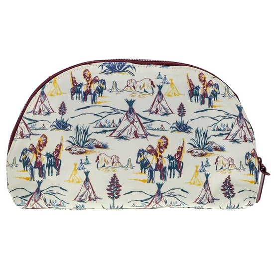 Hooey® Unisex Tribal Print Cream Large Makeup Bag MB003-02