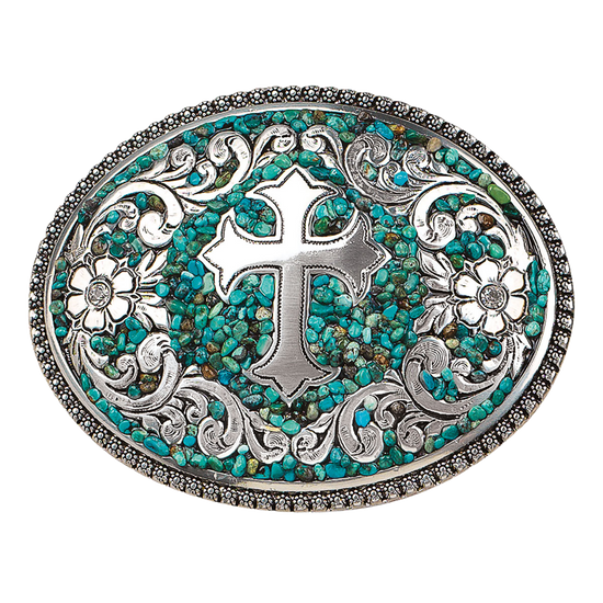 Load image into Gallery viewer, Nocona Women&amp;#39;s  Cross With Turquoise Belt Buckle 37914
