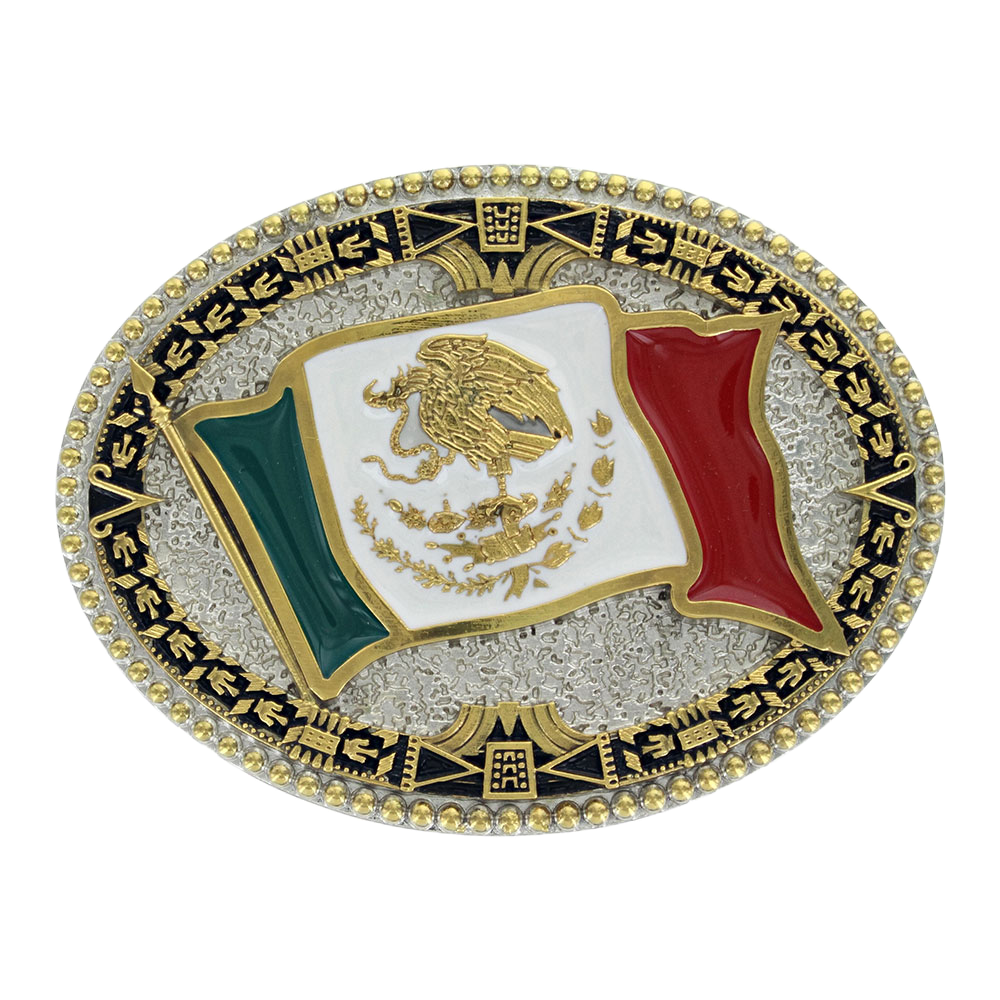 Montana Silversmiths Unisex Grand Mexican Flag Attitude Buckle A855
