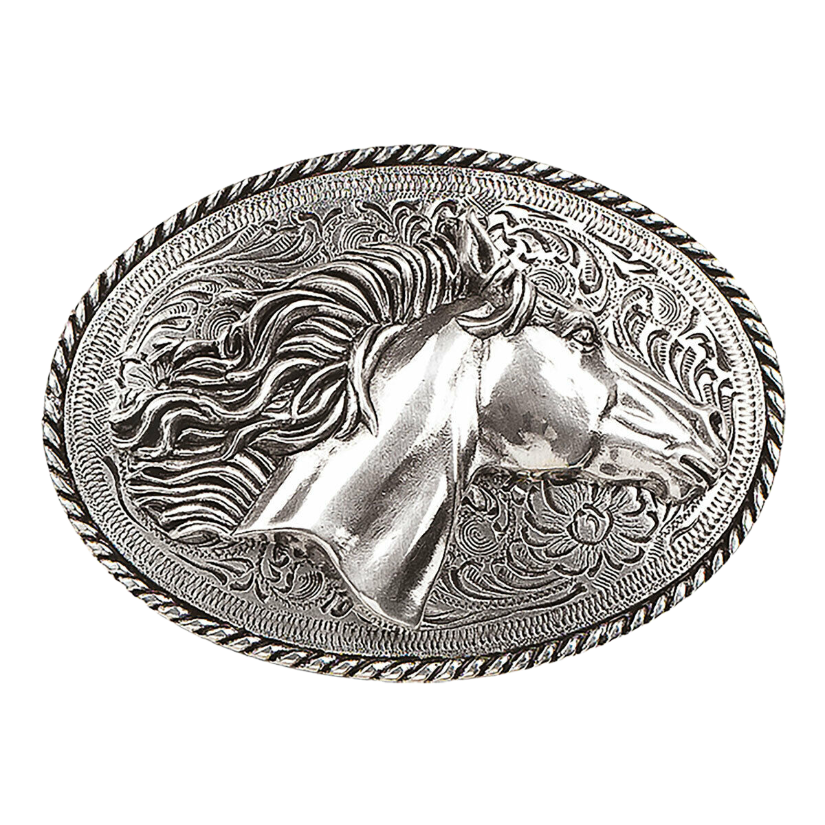 Blazin Roxx Ladies Silver Horse Head Belt Buckle 37012