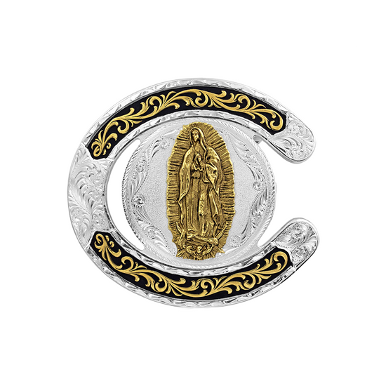 Montana Silversmiths Unisex Horseshoe Guadalupe Buckle 61375-523