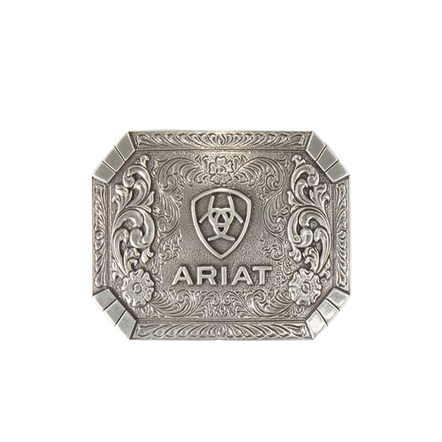 Load image into Gallery viewer, Ariat® Floral Engraved Silver Belt Buckle A37018
