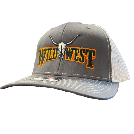 Wild West Logo Embroidered Charcoal Snapback Cap WW02-GRY
