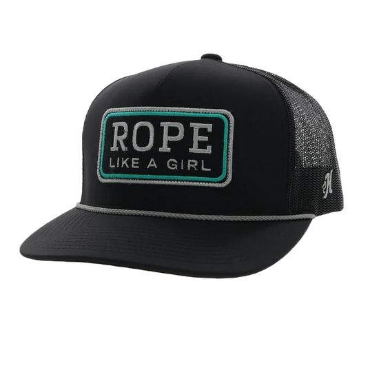 Hooey Rope Like A Girl Ladies 5-Panel Black Snapback Hat 2249T-BK