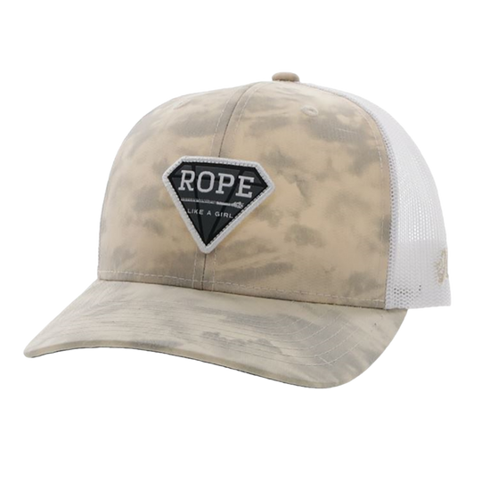 Hooey® Ladies Rope Like A Girl Cream & White Snapback Hat 2249T-CRWH