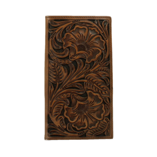 Ariat Men's Floral Embossed Brown Rodeo Wallet A3532802