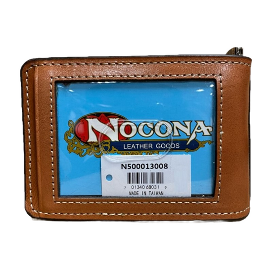 Nocona Men's Tan Sunflower Bifold Leather Money Clip Wallet N500013008