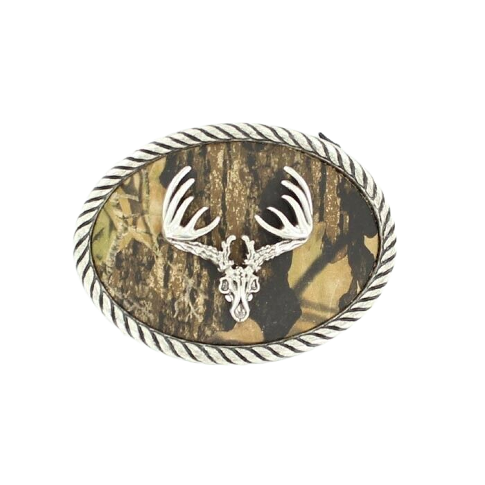 Nocona Mens Camo Deer Skull  Belt Buckle 37076