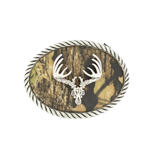 Nocona Mens Camo Deer Skull  Belt Buckle 37076
