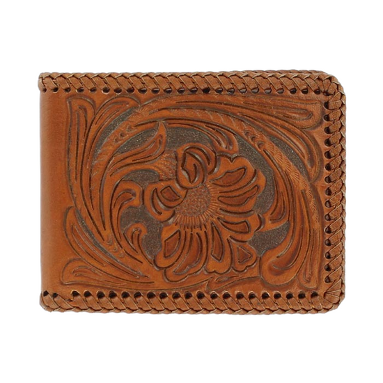 Nocona Men's Western Laced Brown Leather Bi-Fold Wallet N5421008