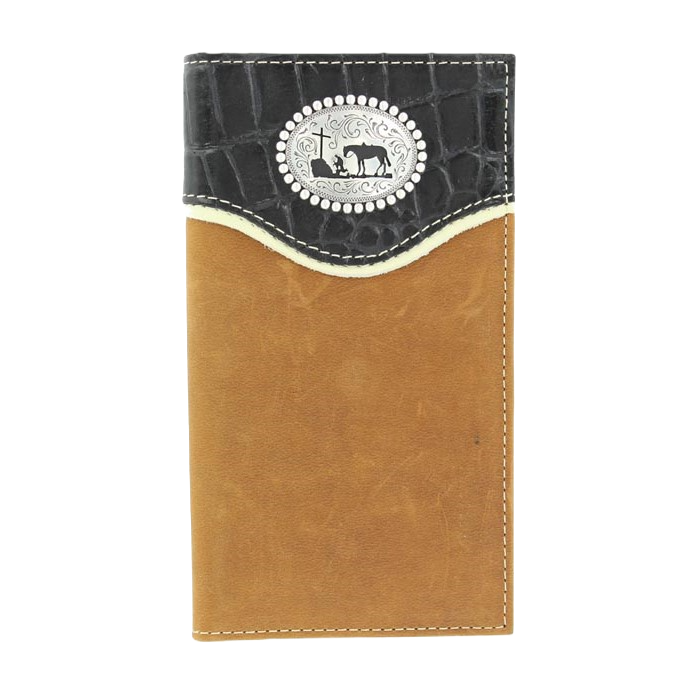 Nocona Men's Leather With Praying Cowboy Concho Rodeo Wallet N5410644