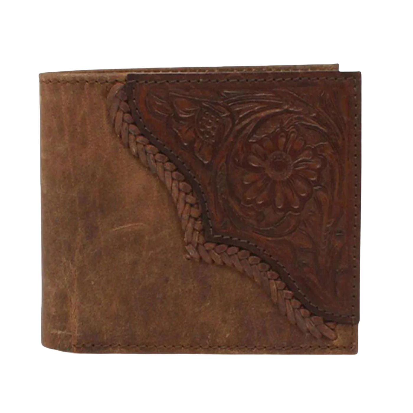 Nocona® Men's Floral Embossed Brown Leather Bifold Wallet N500036002