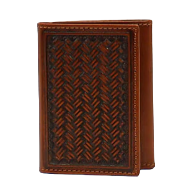 Nocona® Men's Basket Weave Embossed Tan Tri-fold Wallet N500003608
