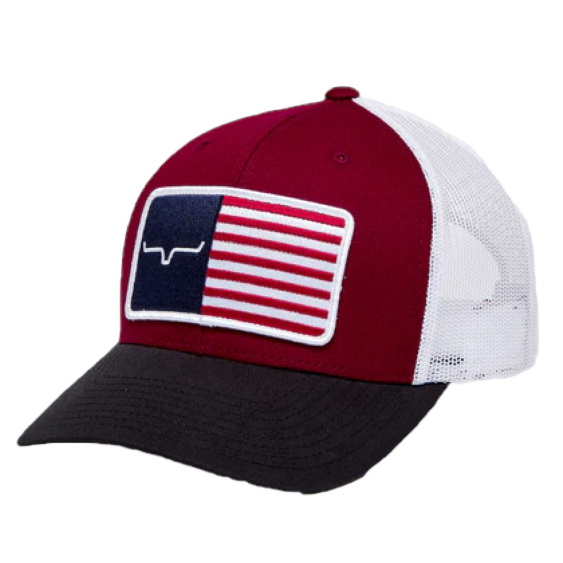 Kimes Ranch® Unisex American Trucker Burgundy Hat UHA0000001-RD013