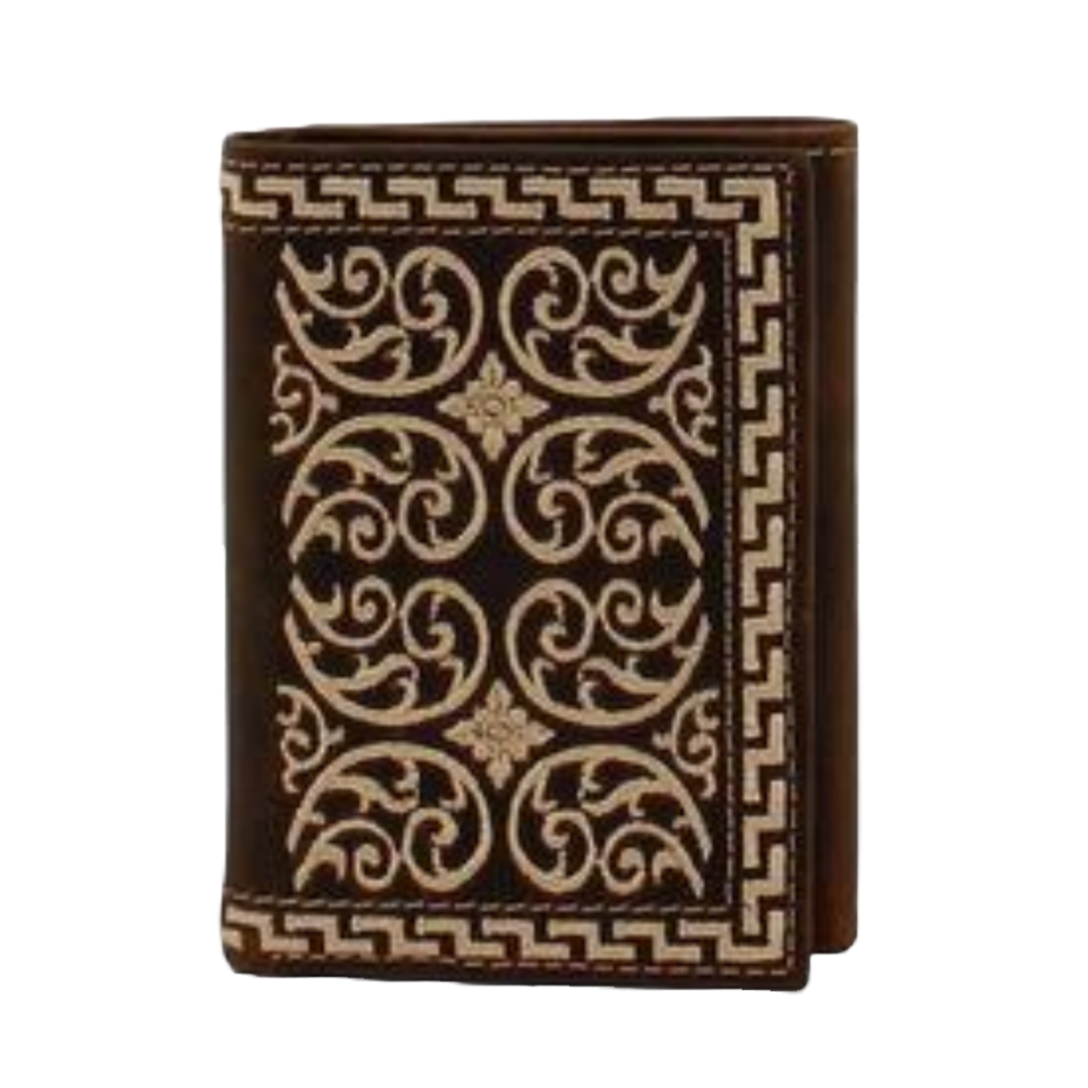 Nocona® Men's Embroidered Trifold Brown Wallet N500026002
