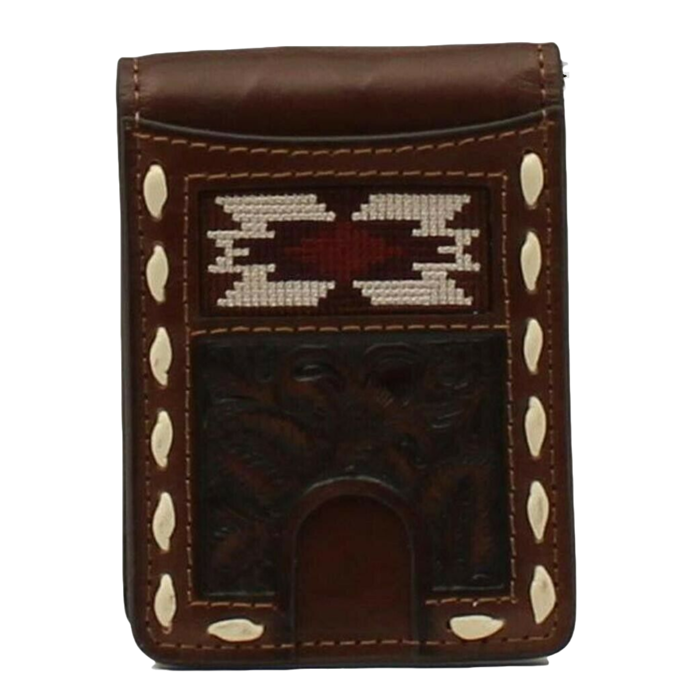 Nocona® Men's Southwestern Buck Lacing Bifold Brown Wallet N500040002