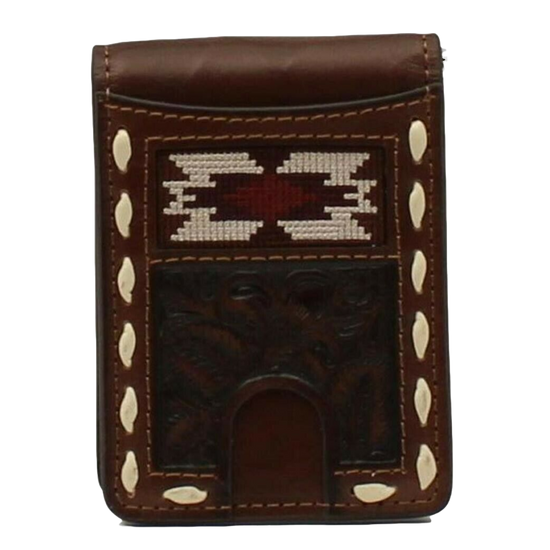 Nocona® Men's Southwestern Buck Lacing Bifold Brown Wallet N500040002