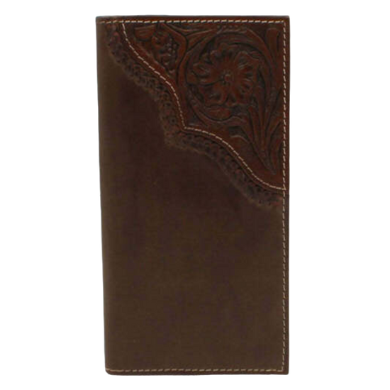 Nocona® Men's Floral Embossed Rodeo Brown Leather Wallet N500035002