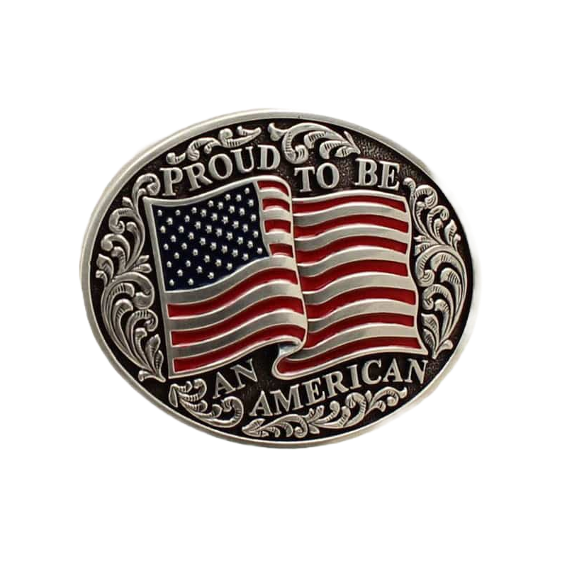 Nocona® Children's  Smooth Edge USA Flag Belt Buckle 37595