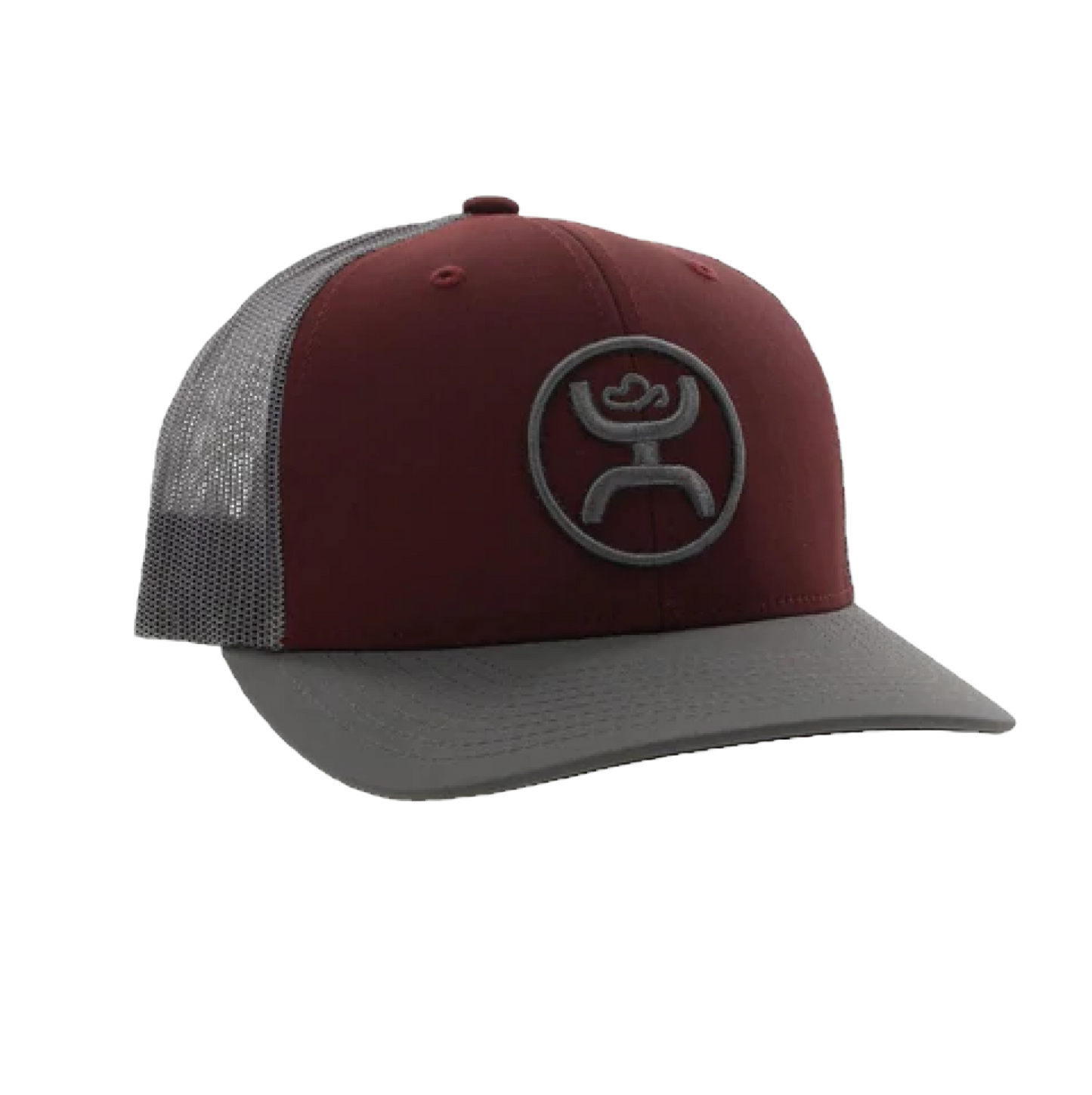 Hooey Men's O Classic 6-panel Maroon & Grey Trucker Cap 2209T-MAGY