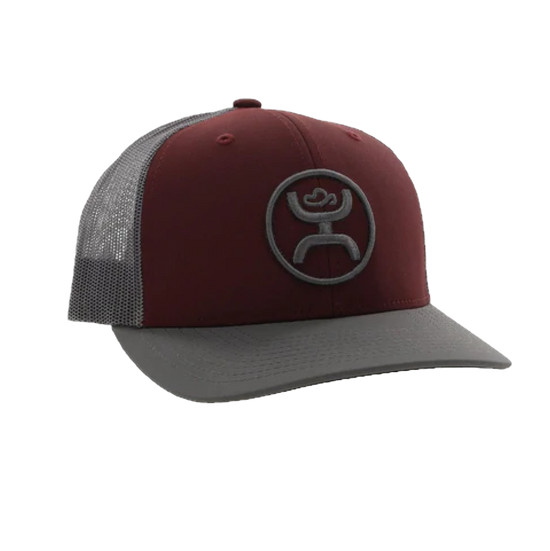 Hooey Men's O Classic 6-panel Maroon & Grey Trucker Cap 2209T-MAGY