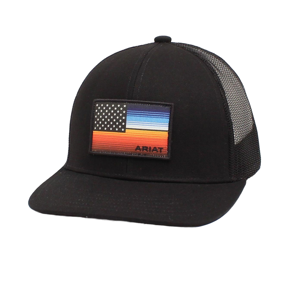 Ariat® Men's Serape USA Flag Black Snapback Hat A300016201