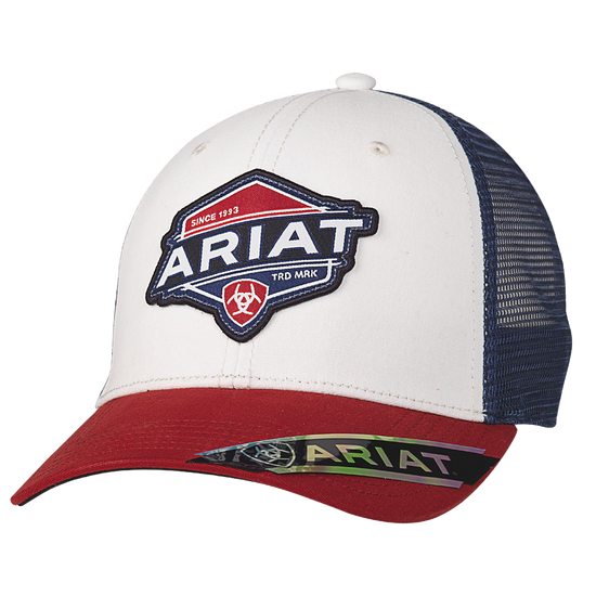 Ariat® Men's Logo Patch Red, White & Blue Snapback Hat A300012205