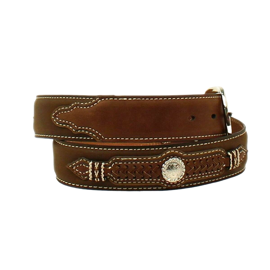 Nocona Men's Top Hand Brown Western Leather Belt with Conchos N2475944