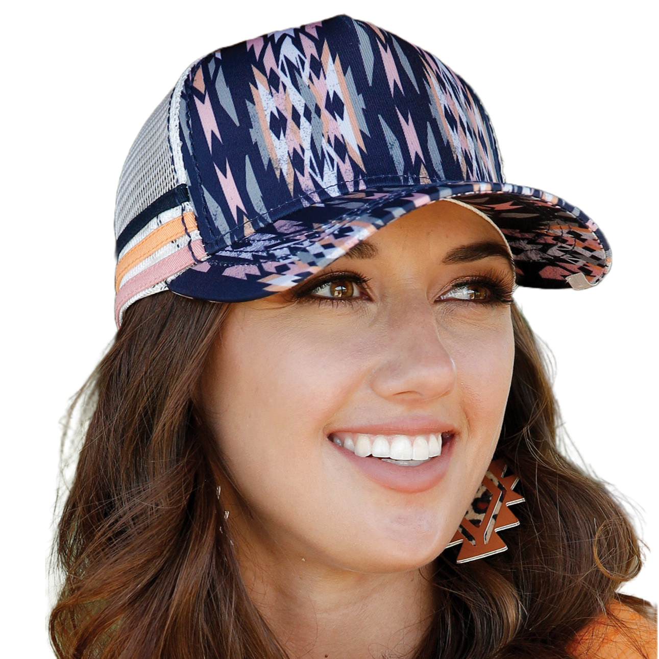 Cruel Denim® Ladies Multicolored Aztec Print Trucker Hat CCC0041025