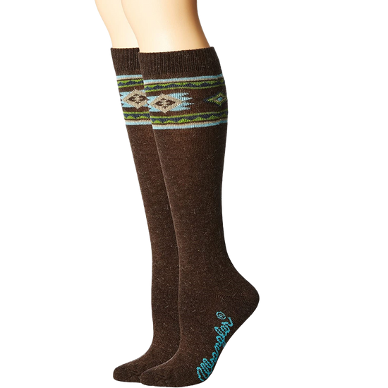 Wrangler® Ladies Angora Aztec Brown Knee High Socks 09678-6000-00911